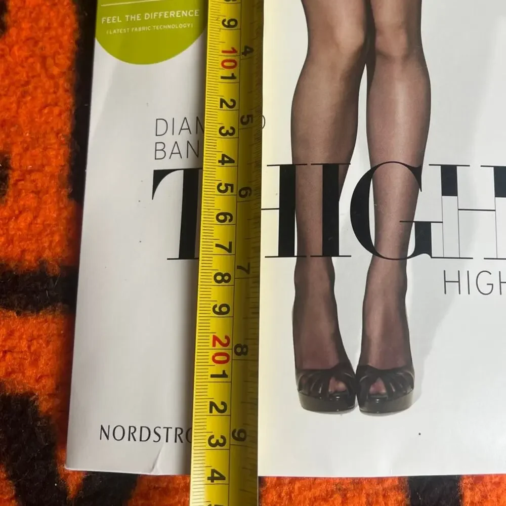 Nordstrom Diamond Band Thigh High Nylon Stocking Size B Nude